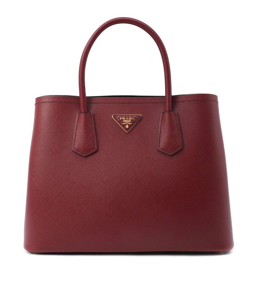 PRADA Бордовая кожаная сумка тоут, фото 8