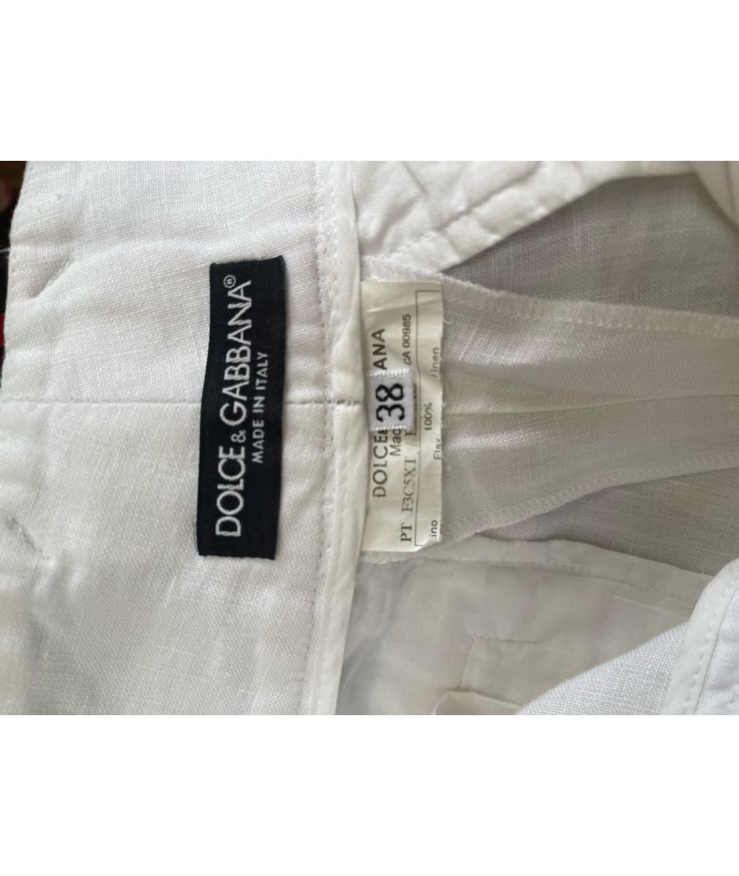 DOLCE&GABBANA Белый льняной костюм с брюками, фото 3