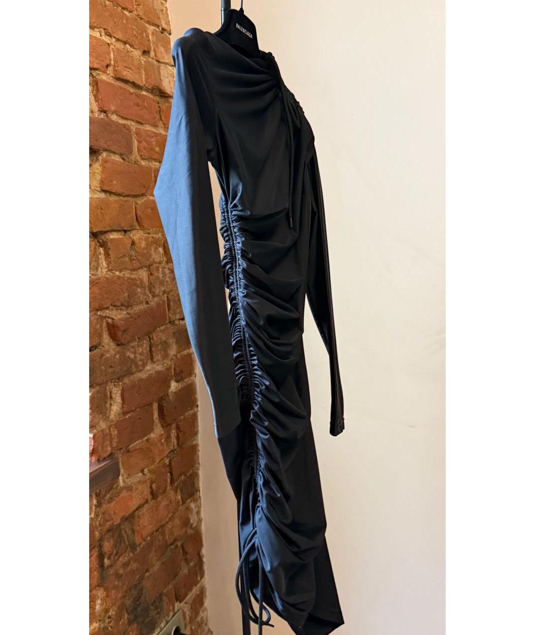 BALENCIAGA Черное полиамидовое коктейльное платье, фото 4