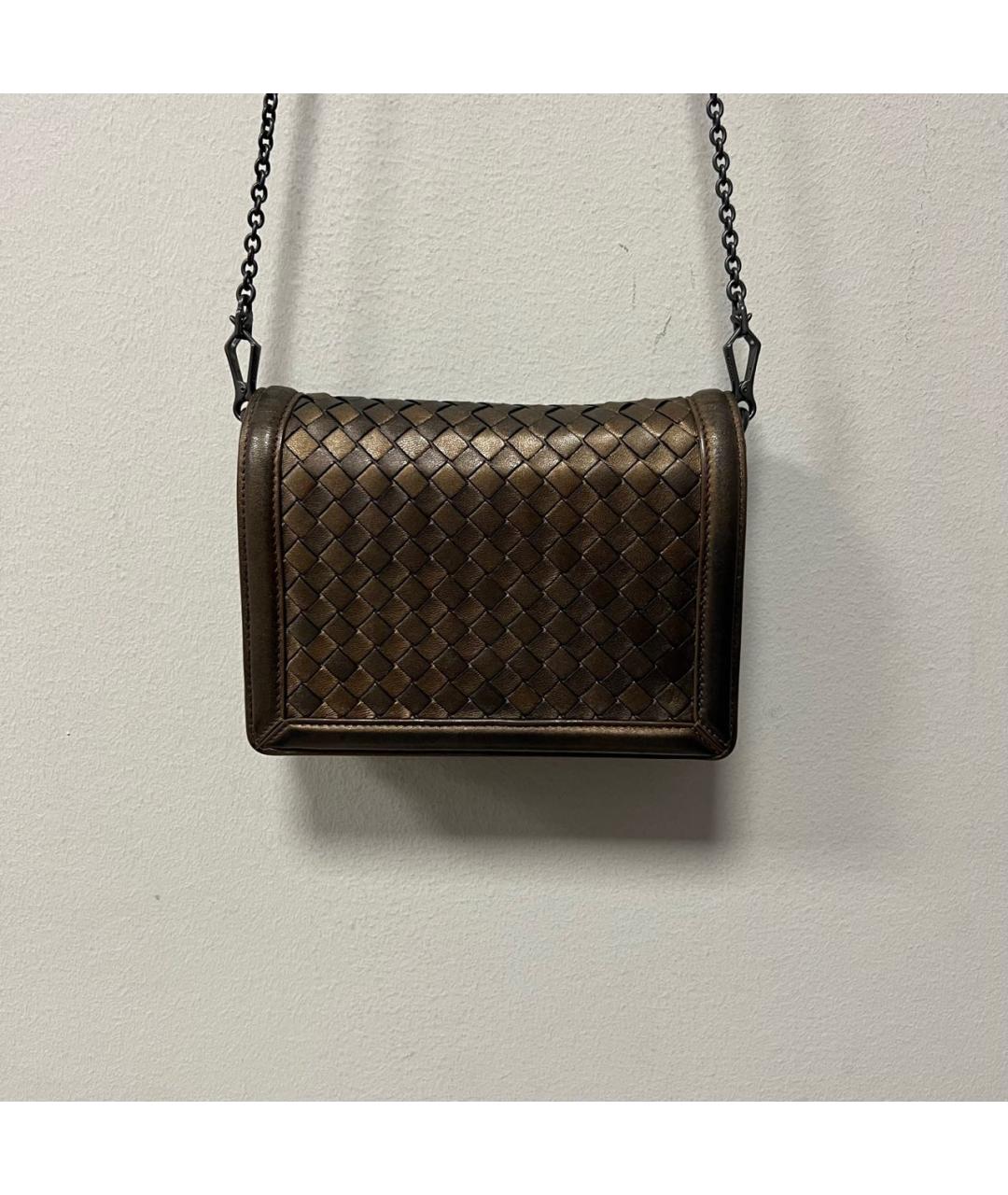BOTTEGA VENETA Коричневая кожаная сумка через плечо, фото 3
