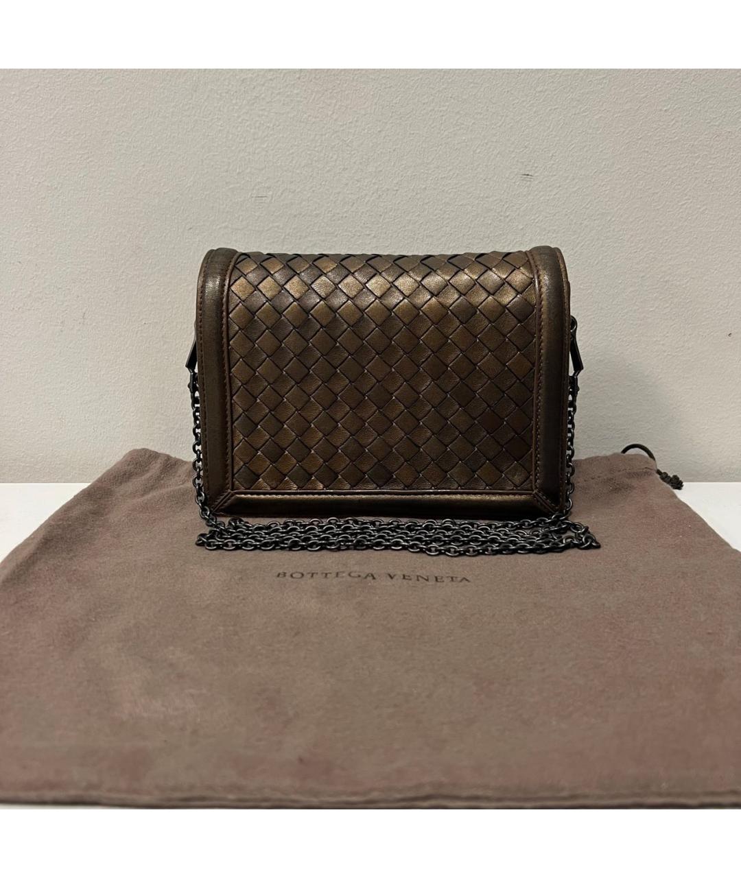 BOTTEGA VENETA Коричневая кожаная сумка через плечо, фото 7