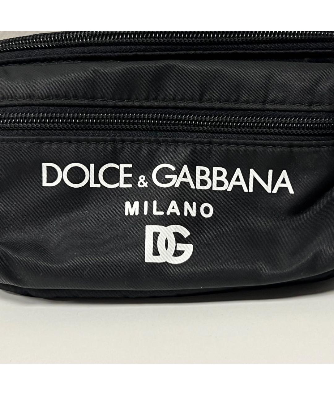 DOLCE&GABBANA Черная поясная сумка, фото 4