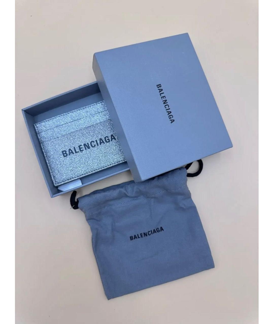 BALENCIAGA Серебряный кожаный кардхолдер, фото 5