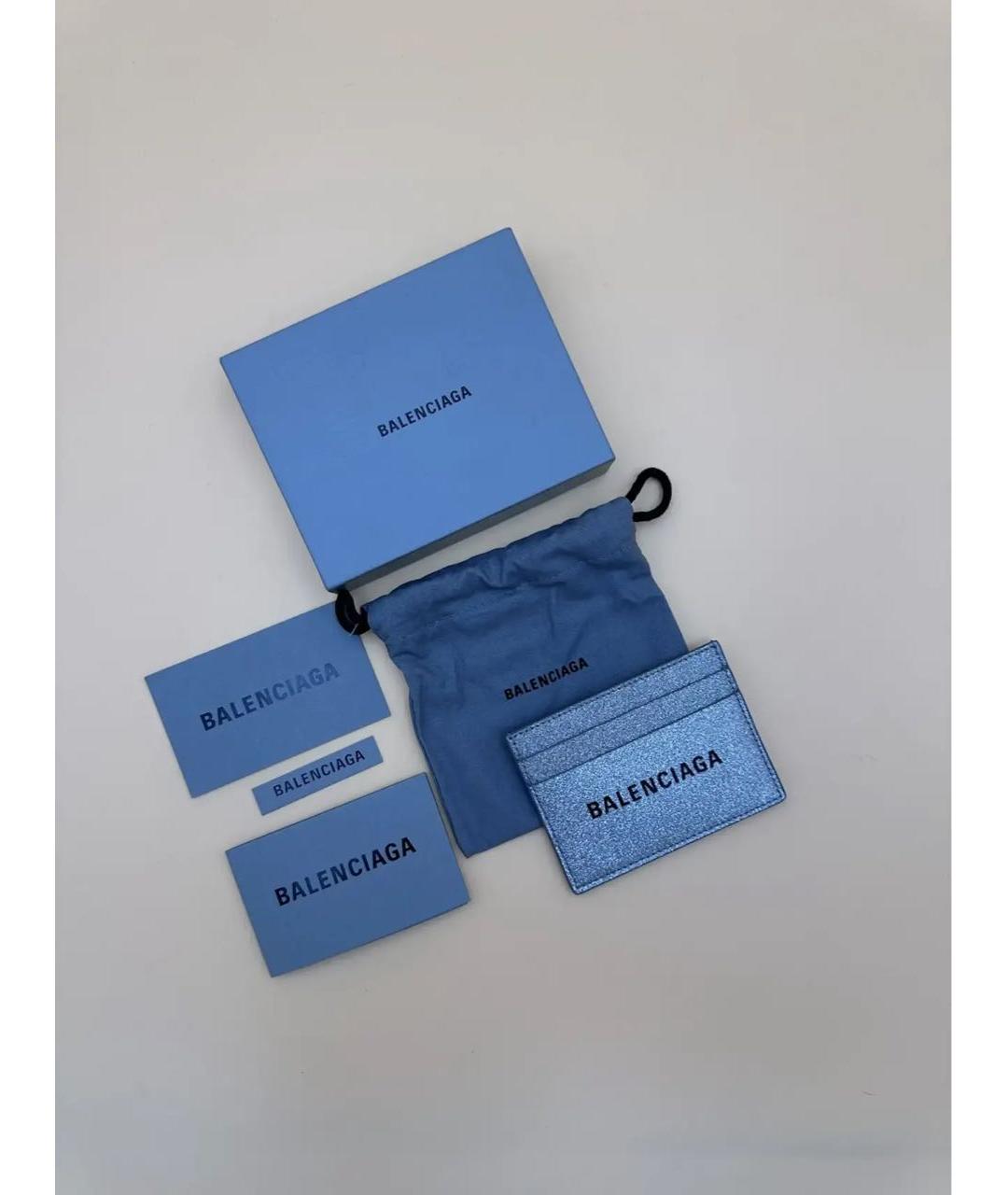 BALENCIAGA Серебряный кожаный кардхолдер, фото 4