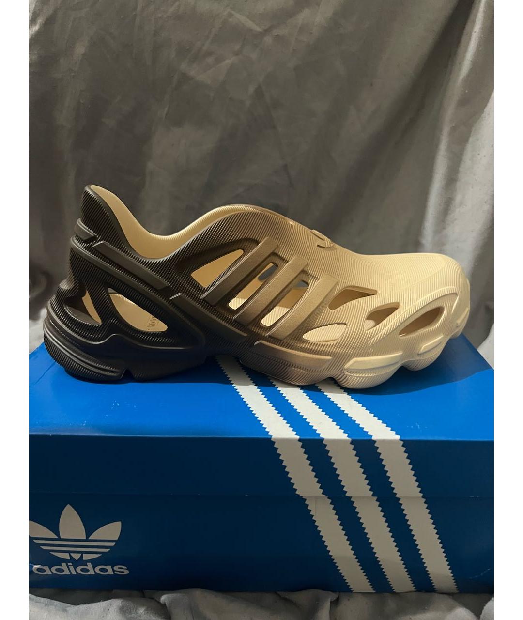 ADIDAS Бежевые резиновые сандалии и шлепанцы, фото 7