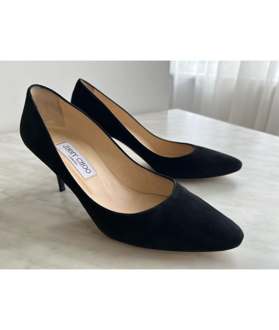 JIMMY CHOO Черные замшевые туфли, фото 3
