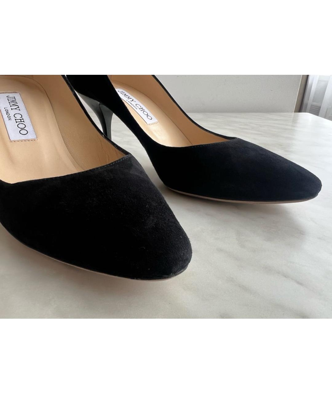 JIMMY CHOO Черные замшевые туфли, фото 7