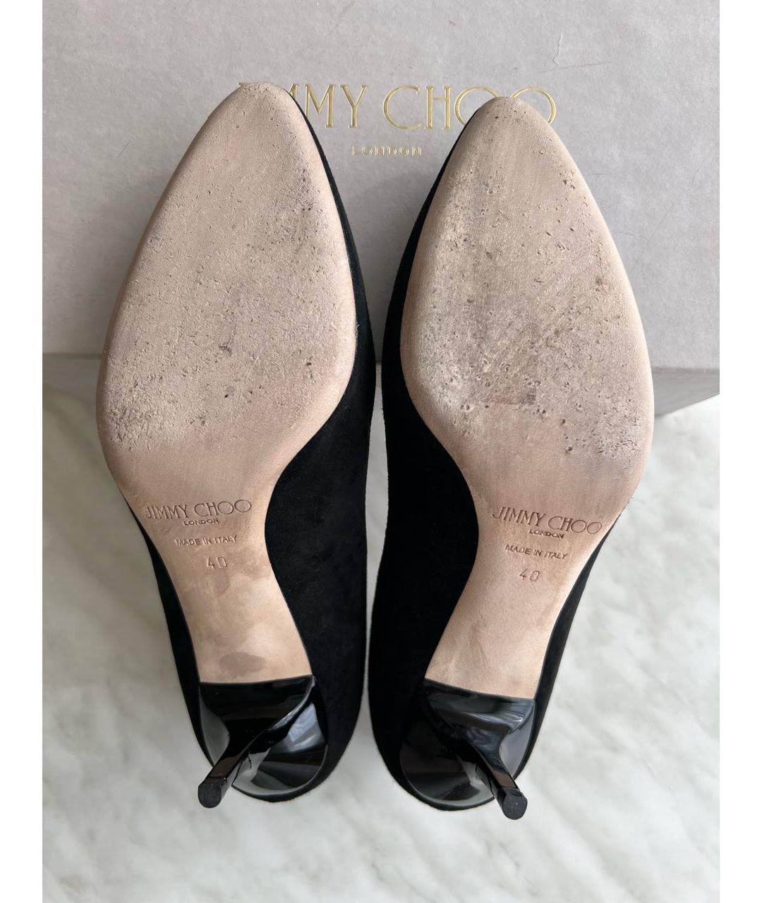 JIMMY CHOO Черные замшевые туфли, фото 5