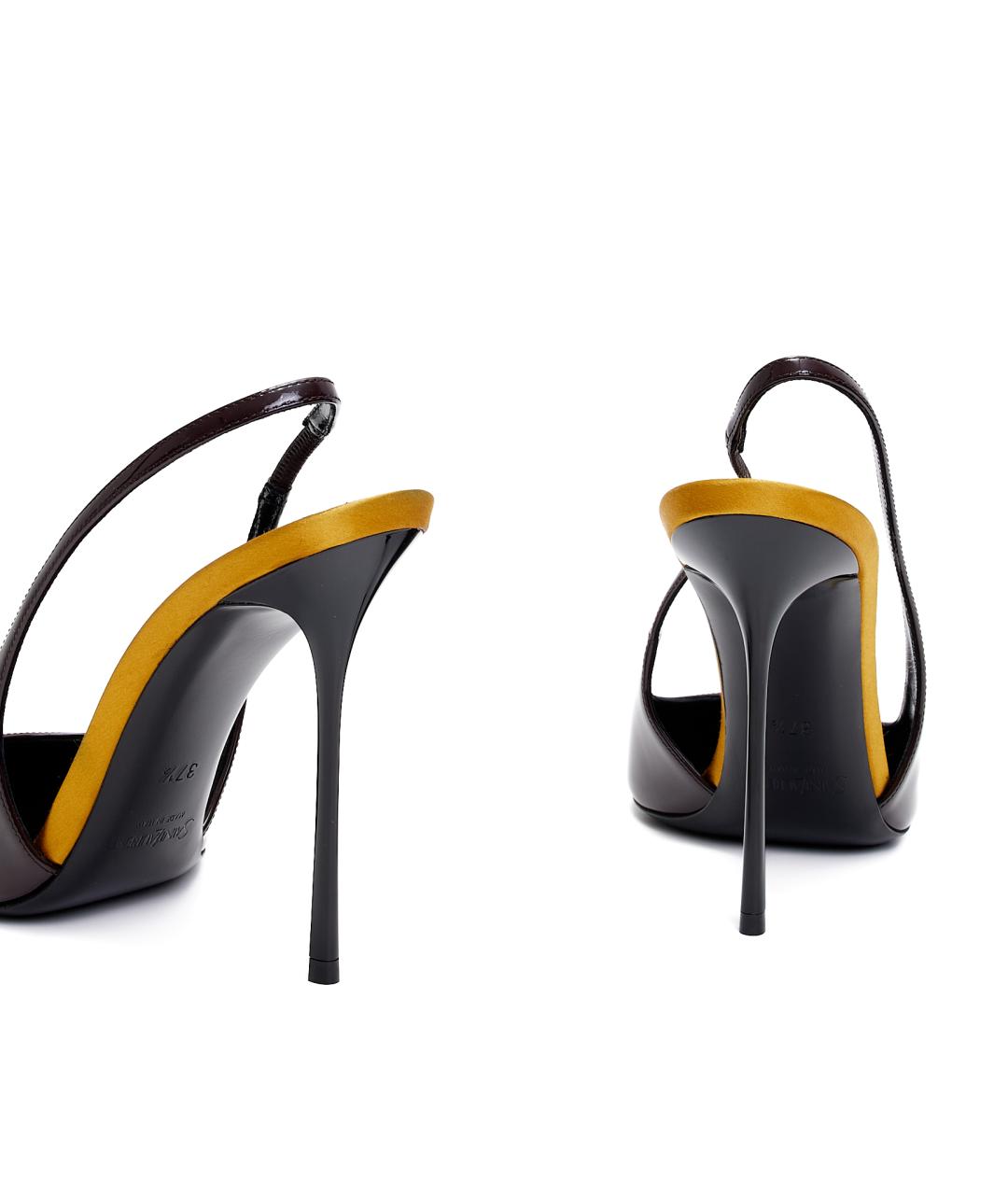 SAINT LAURENT Бордовые туфли из лакированной кожи, фото 3