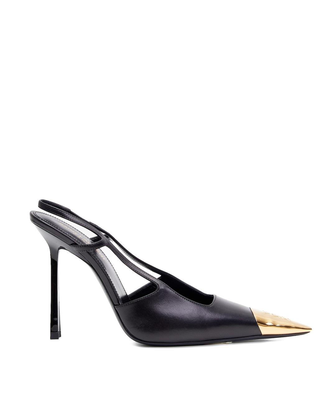 SAINT LAURENT Черные кожаные туфли, фото 1