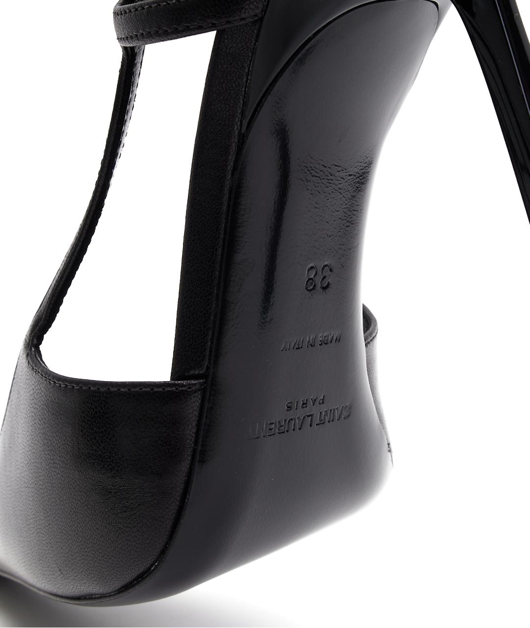 SAINT LAURENT Черные кожаные туфли, фото 6