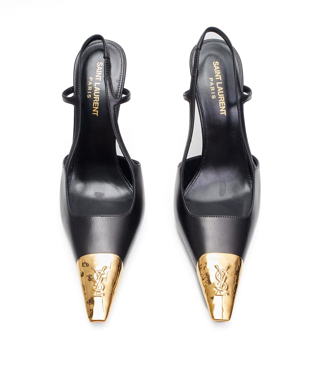 SAINT LAURENT Черные кожаные туфли, фото 4