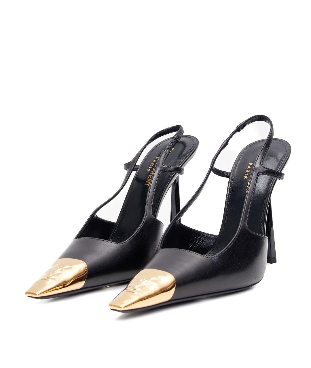 SAINT LAURENT Черные кожаные туфли, фото 2