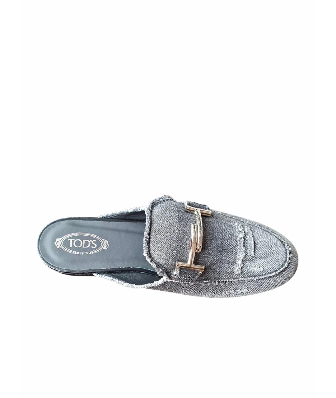 TOD'S Серые шлепанцы, фото 1
