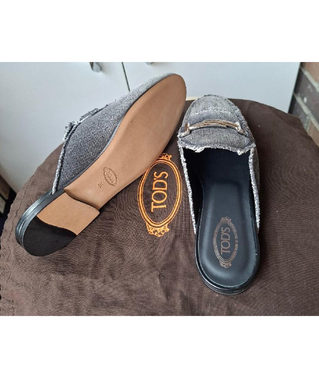 TOD'S Серые шлепанцы, фото 6