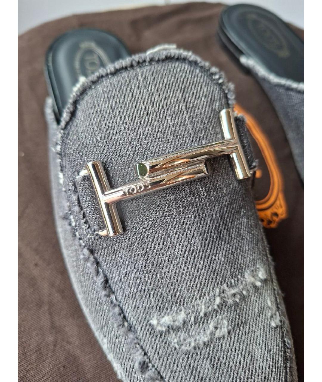 TOD'S Серые шлепанцы, фото 4