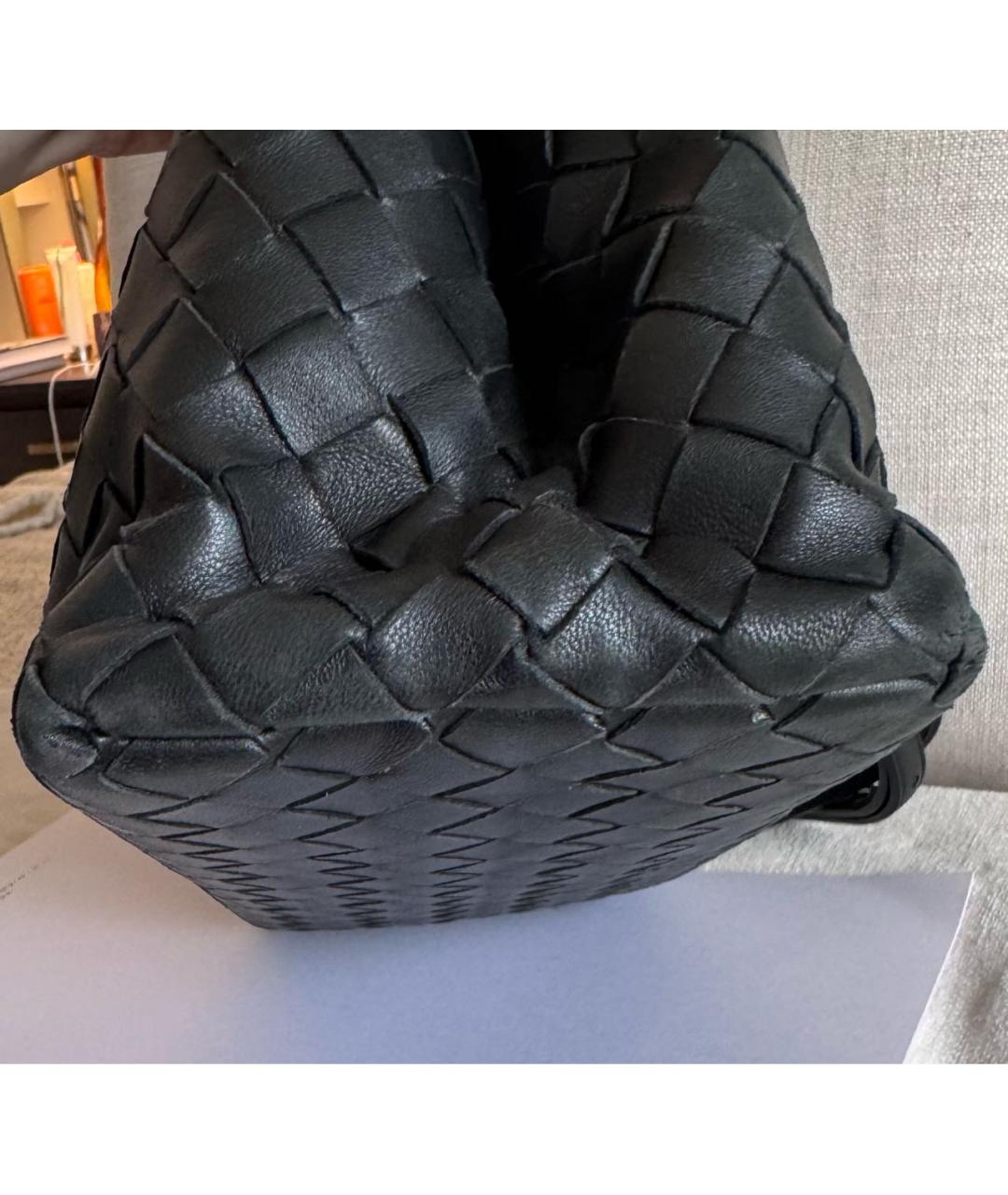 BOTTEGA VENETA Черная кожаная сумка с короткими ручками, фото 7
