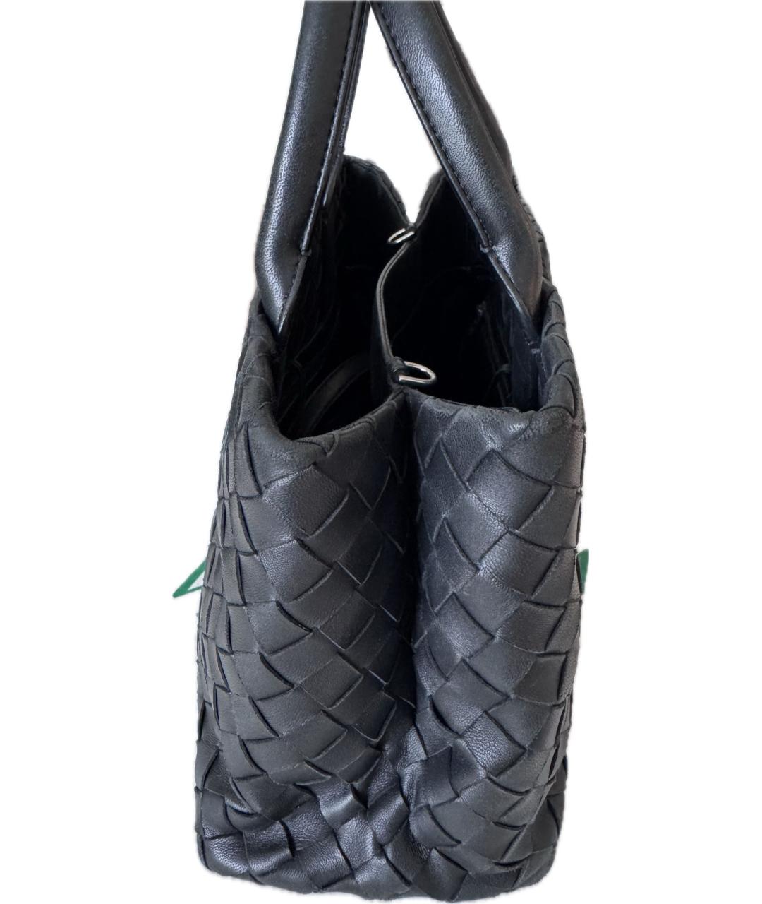 BOTTEGA VENETA Черная кожаная сумка с короткими ручками, фото 5