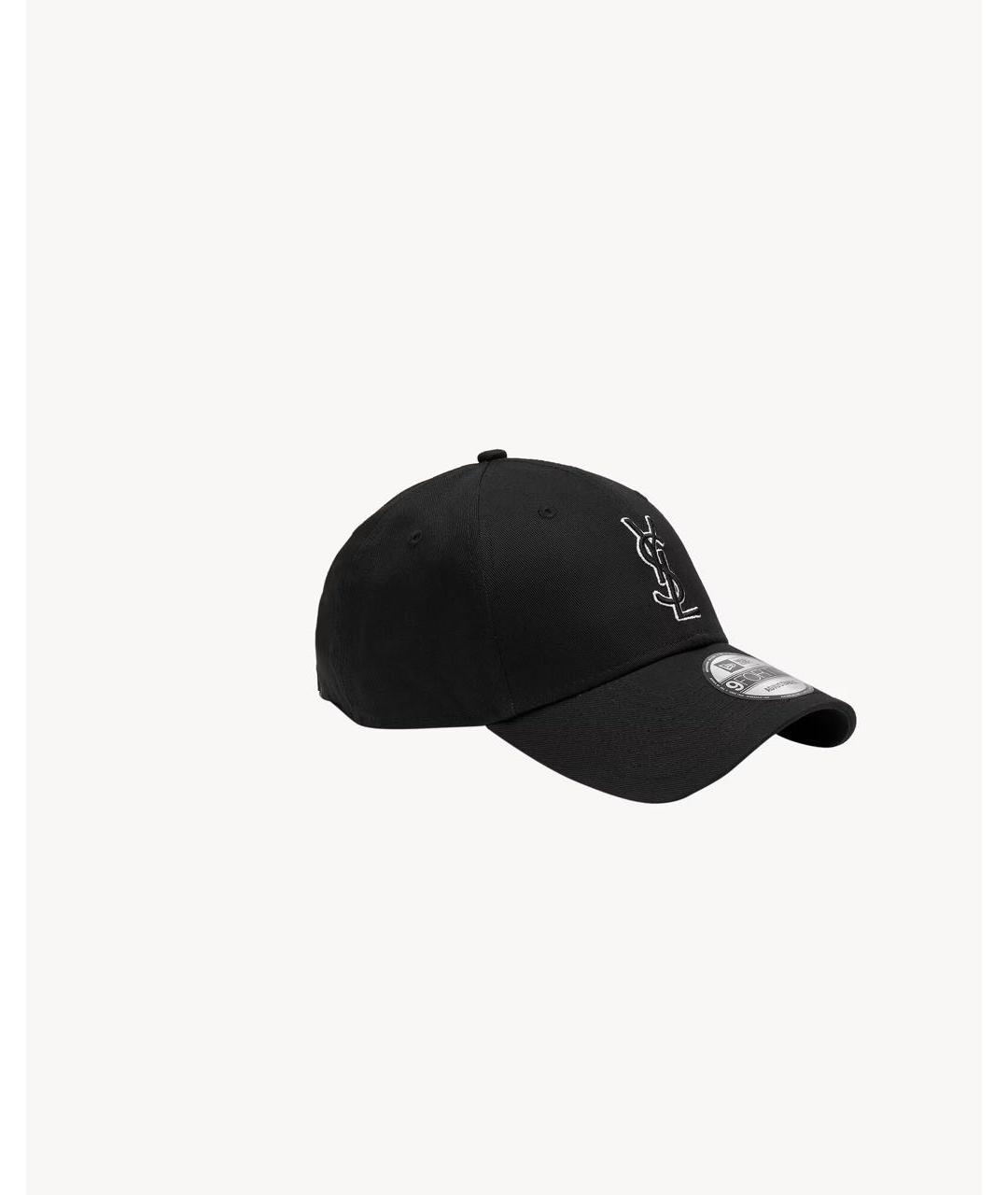 SAINT LAURENT Черная хлопковая кепка, фото 3