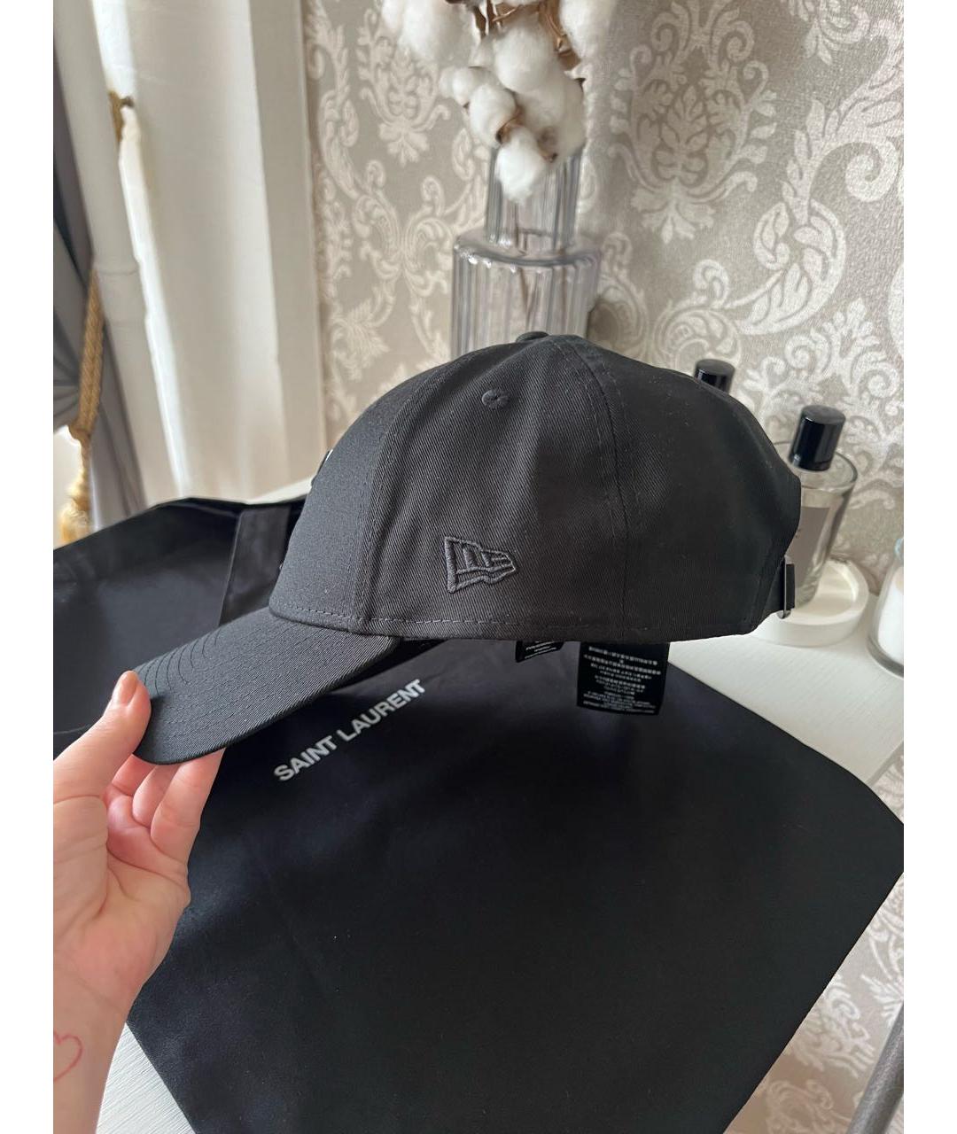 SAINT LAURENT Черная хлопковая кепка, фото 6