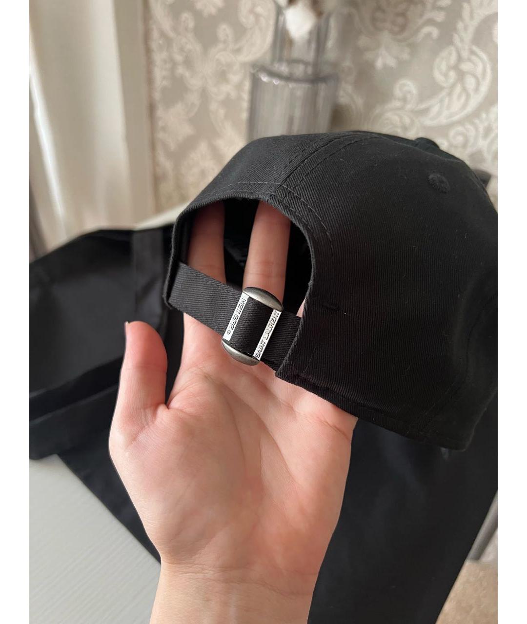 SAINT LAURENT Черная хлопковая кепка, фото 8