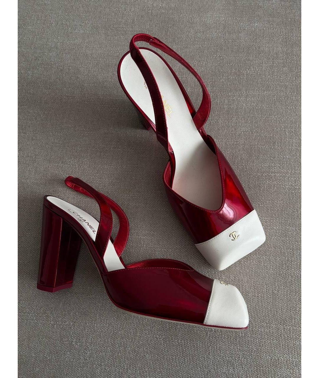 CHANEL Бордовые туфли из лакированной кожи, фото 5