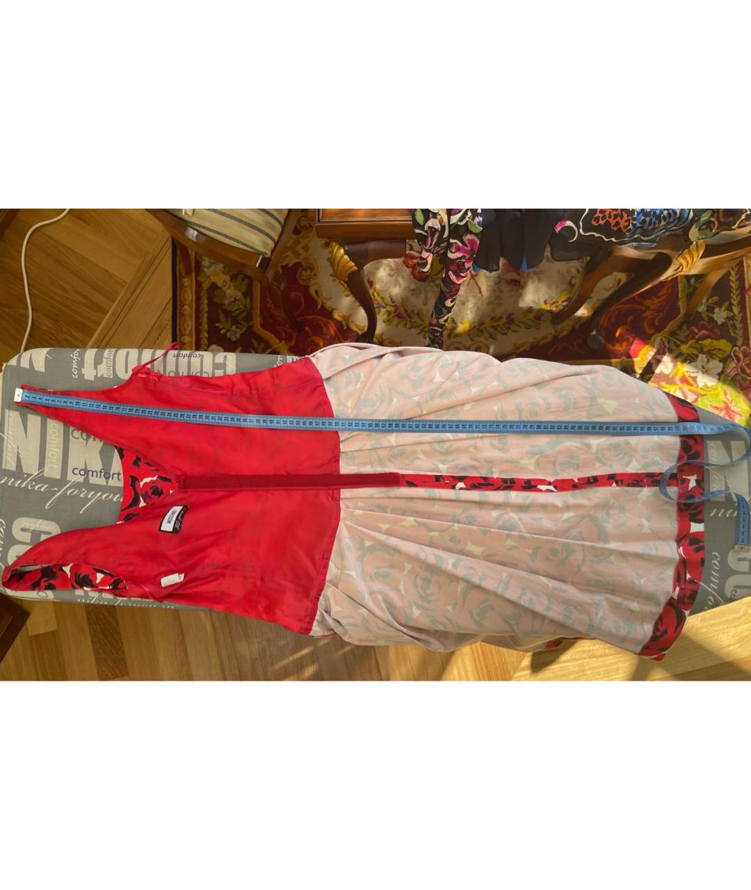 MOSCHINO Мульти шелковое коктейльное платье, фото 4