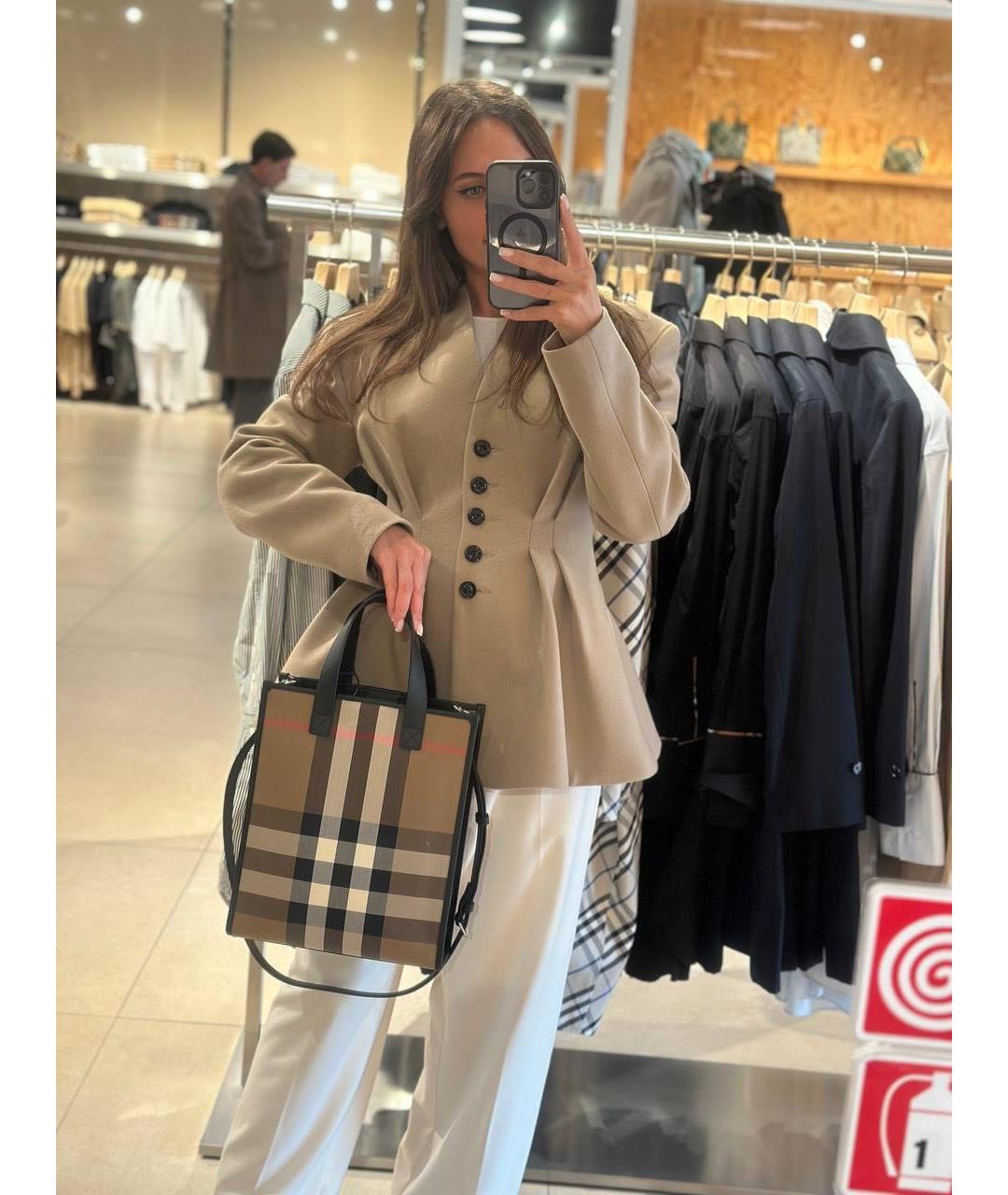 BURBERRY Бежевая сумка тоут, фото 4