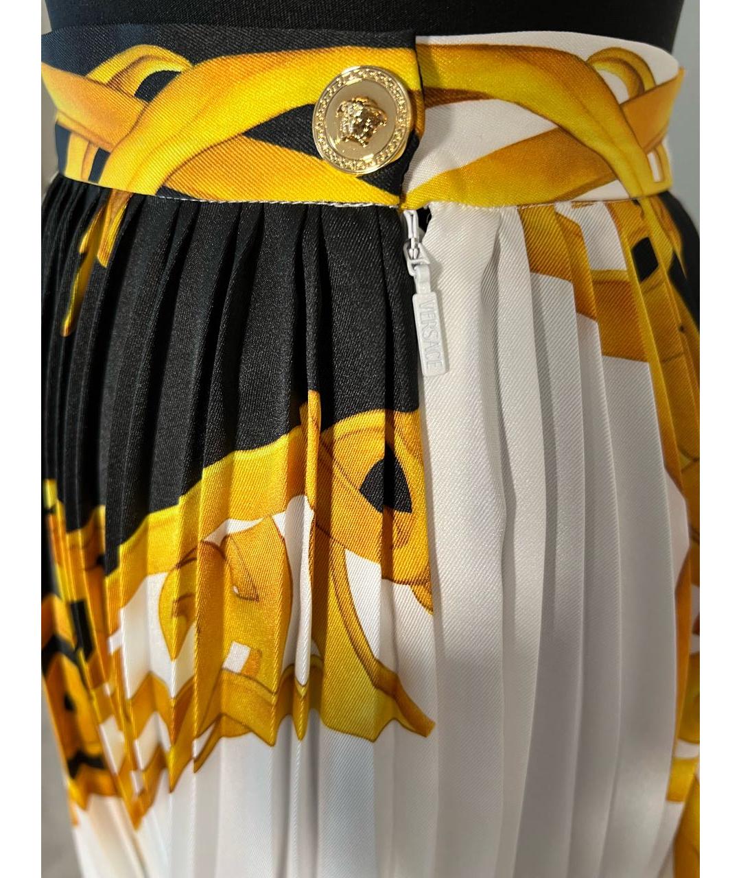 VERSACE Мульти шелковая юбка миди, фото 4