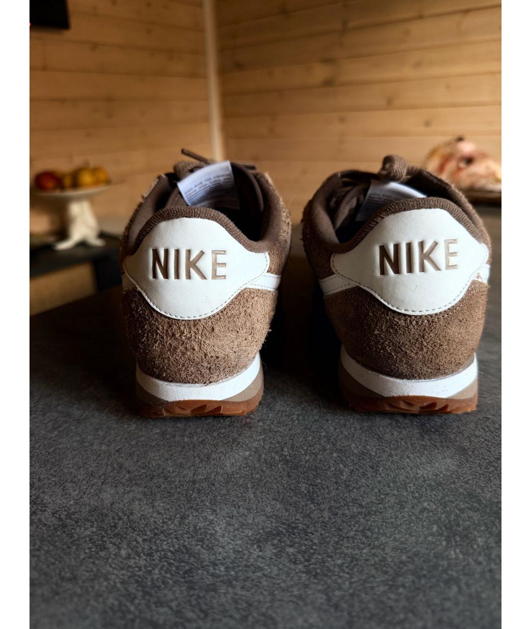 NIKE Коричневые замшевые кроссовки, фото 4