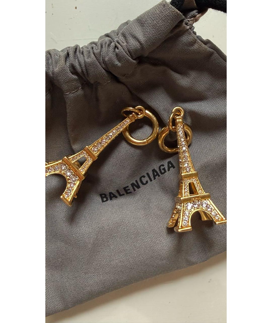 BALENCIAGA Золотые латунные серьги, фото 4