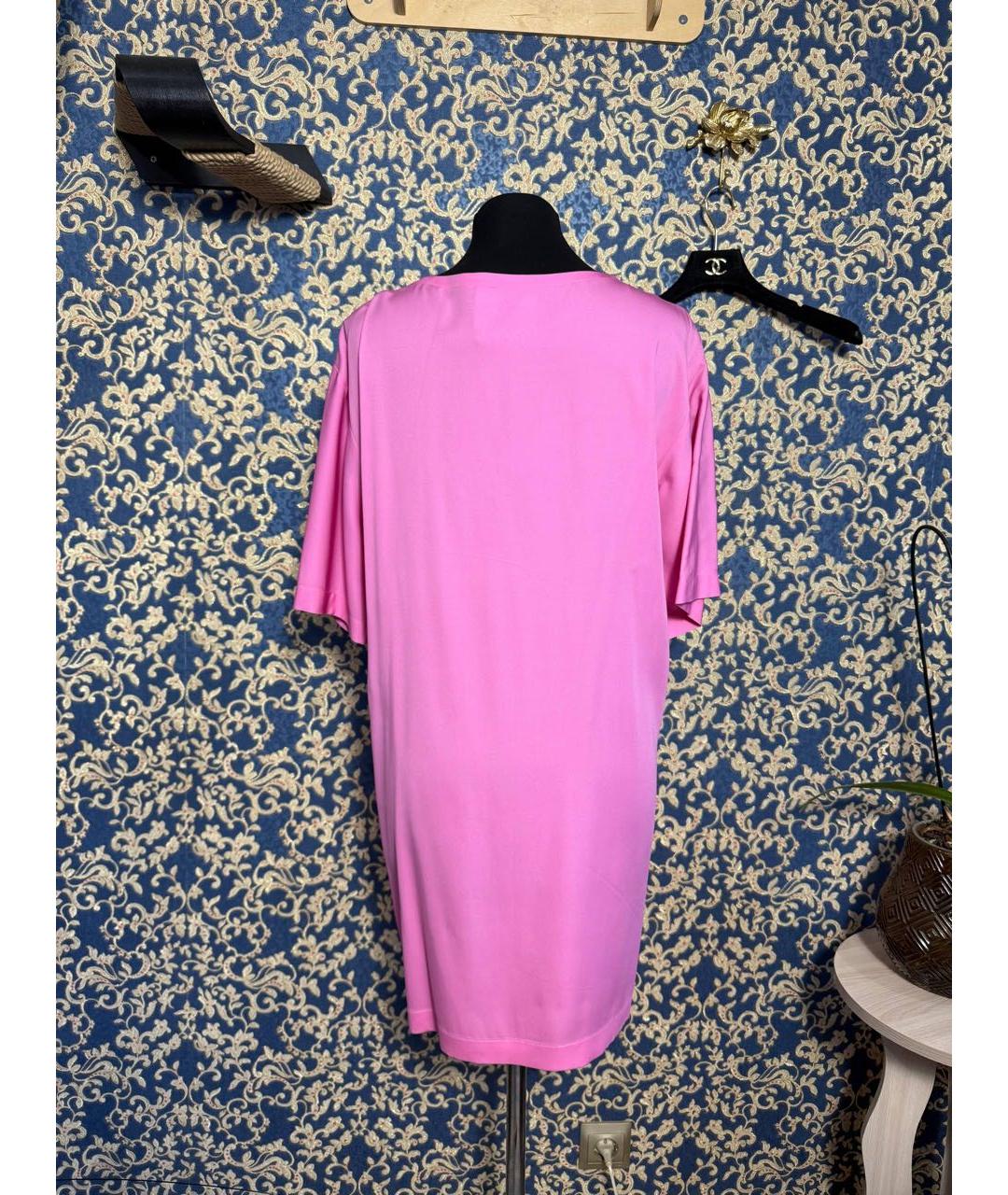 MOSCHINO Розовое вискозное повседневное платье, фото 2