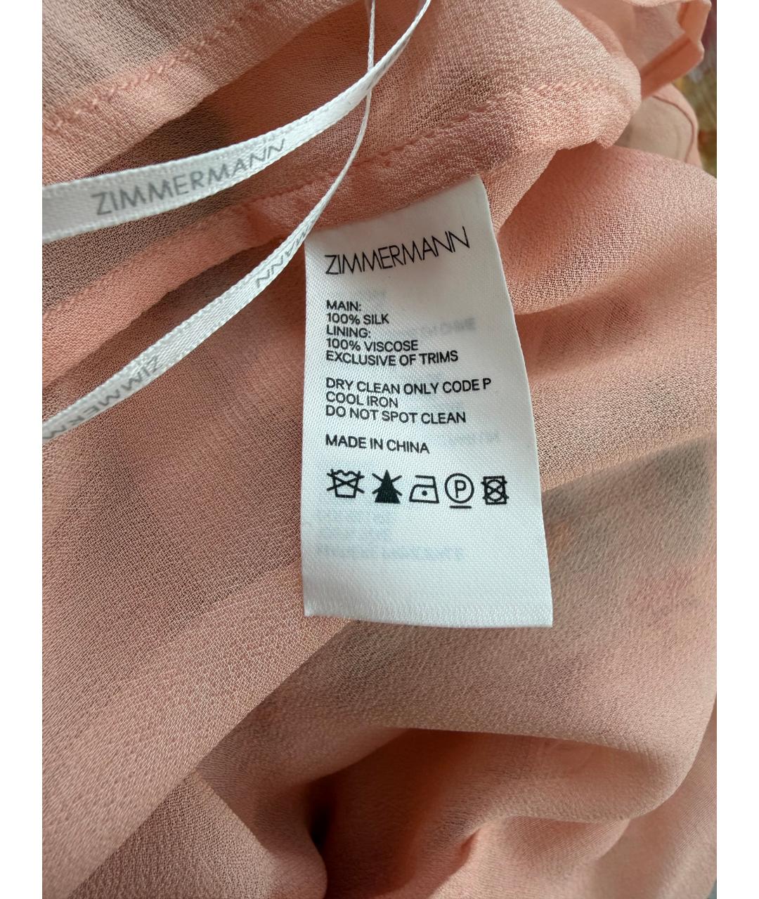 ZIMMERMANN Коралловое шелковое повседневное платье, фото 4