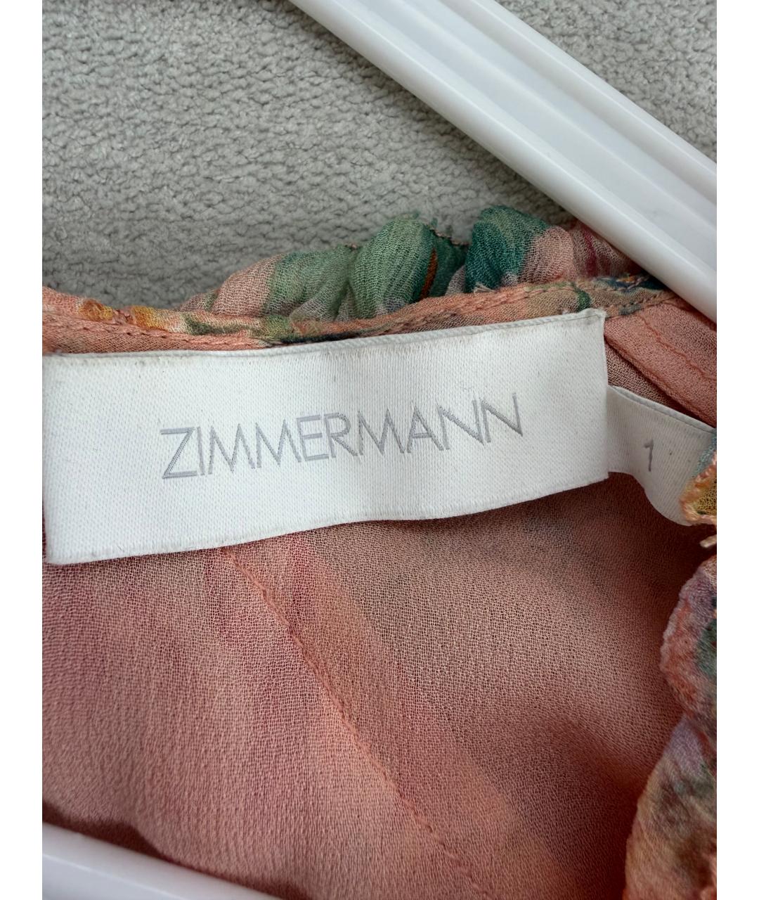 ZIMMERMANN Коралловое шелковое повседневное платье, фото 3