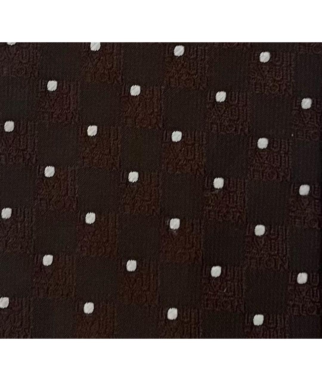 LOUIS VUITTON Коричневый шелковый галстук, фото 4