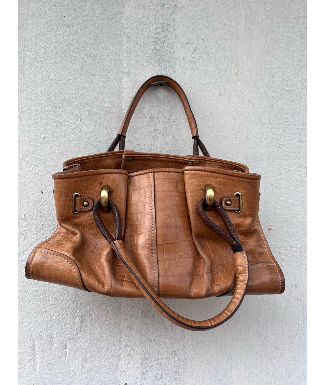 BALENCIAGA Оранжевая кожаная сумка с короткими ручками, фото 2