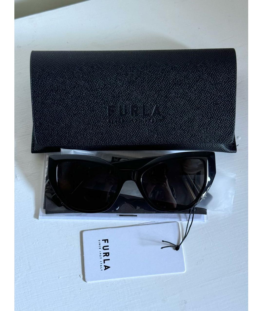 FURLA Черные пластиковые солнцезащитные очки, фото 4