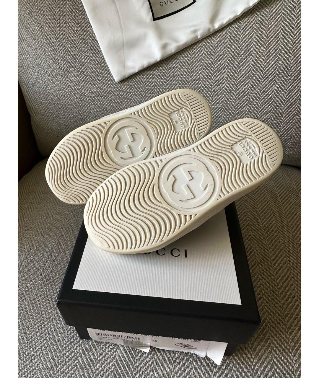GUCCI Темно-синие кожаные кеды, фото 5