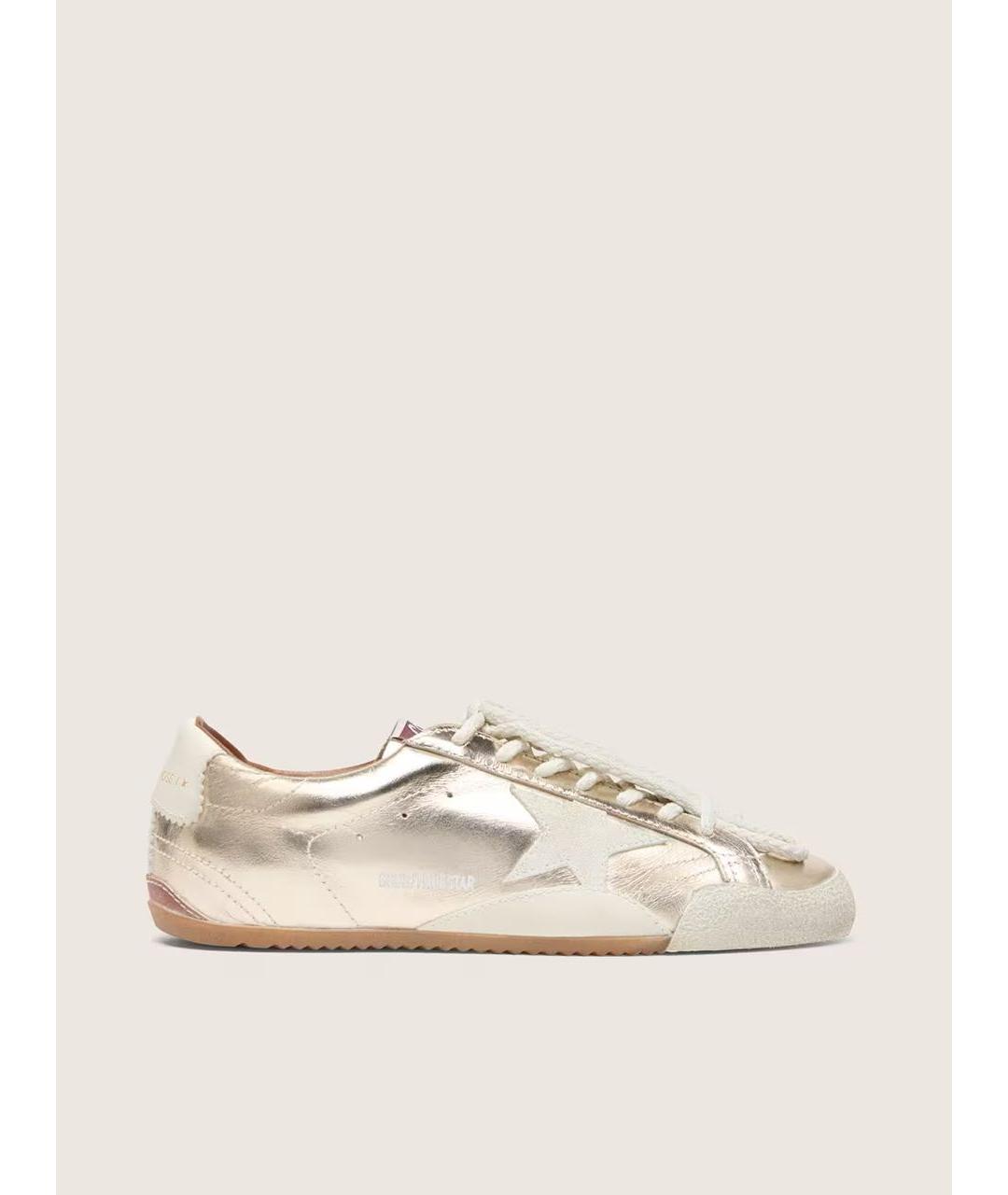 GOLDEN GOOSE DELUXE BRAND Золотые кожаные кеды, фото 4