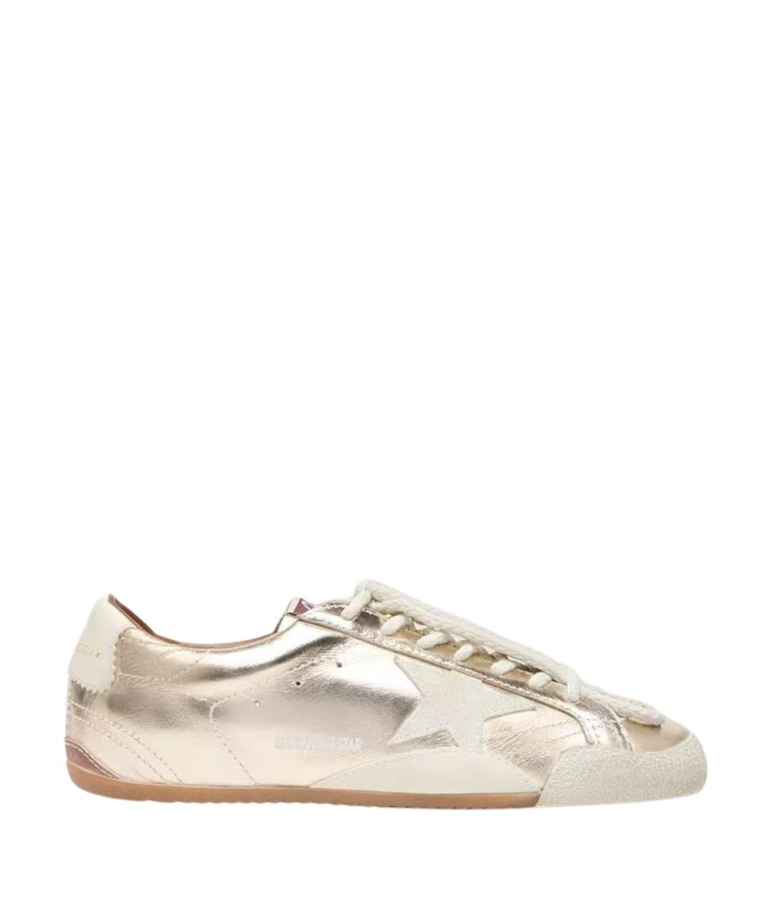 GOLDEN GOOSE DELUXE BRAND Золотые кожаные кеды, фото 1