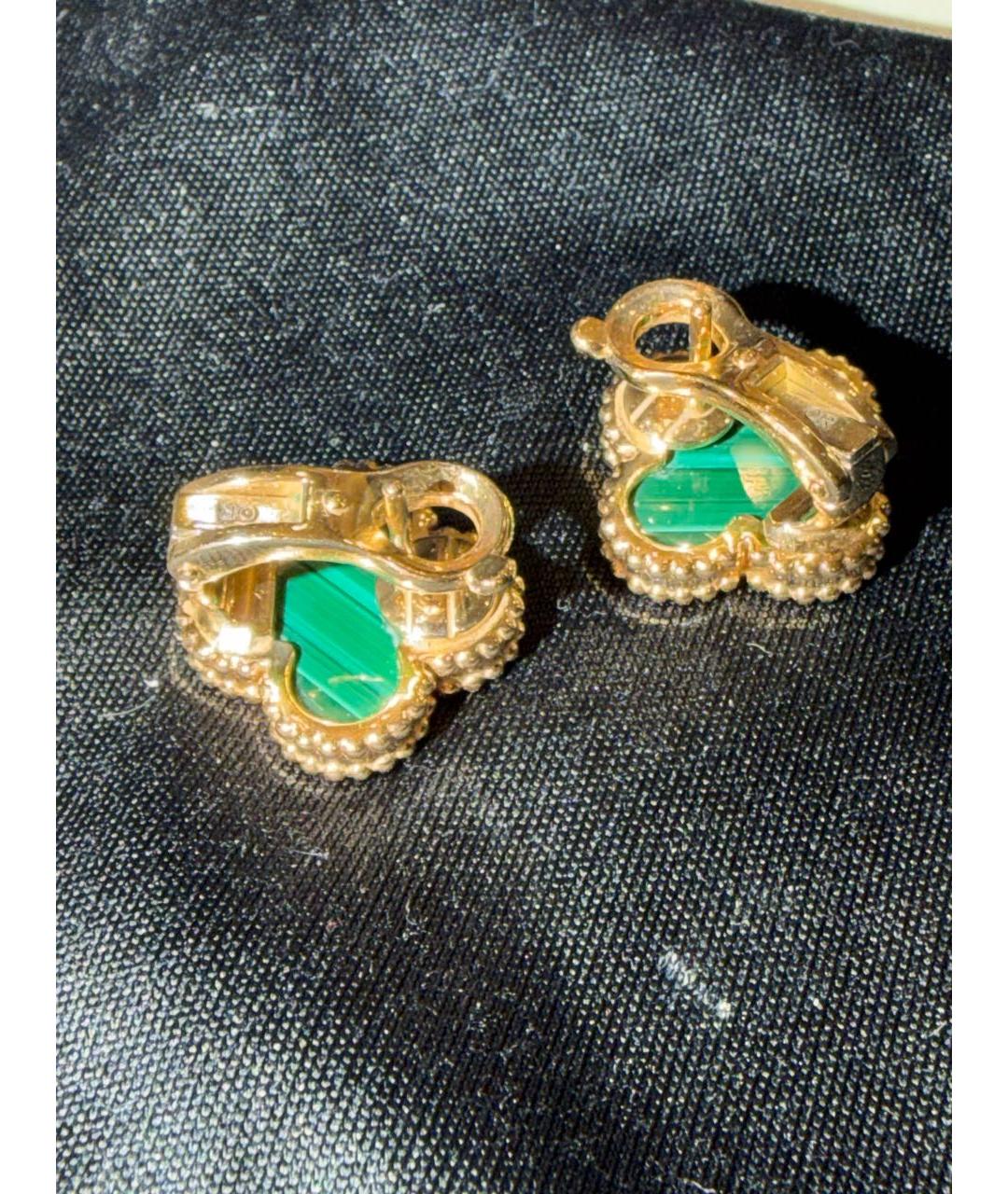 VAN CLEEF & ARPELS Зеленые серьги из розового золота, фото 2