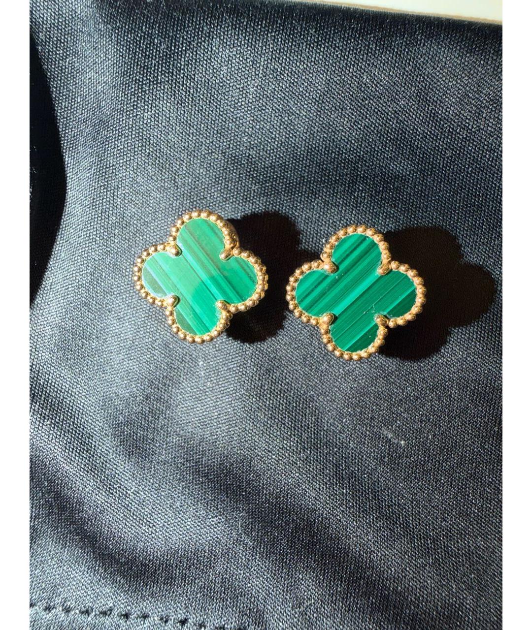 VAN CLEEF & ARPELS Зеленые серьги из розового золота, фото 4