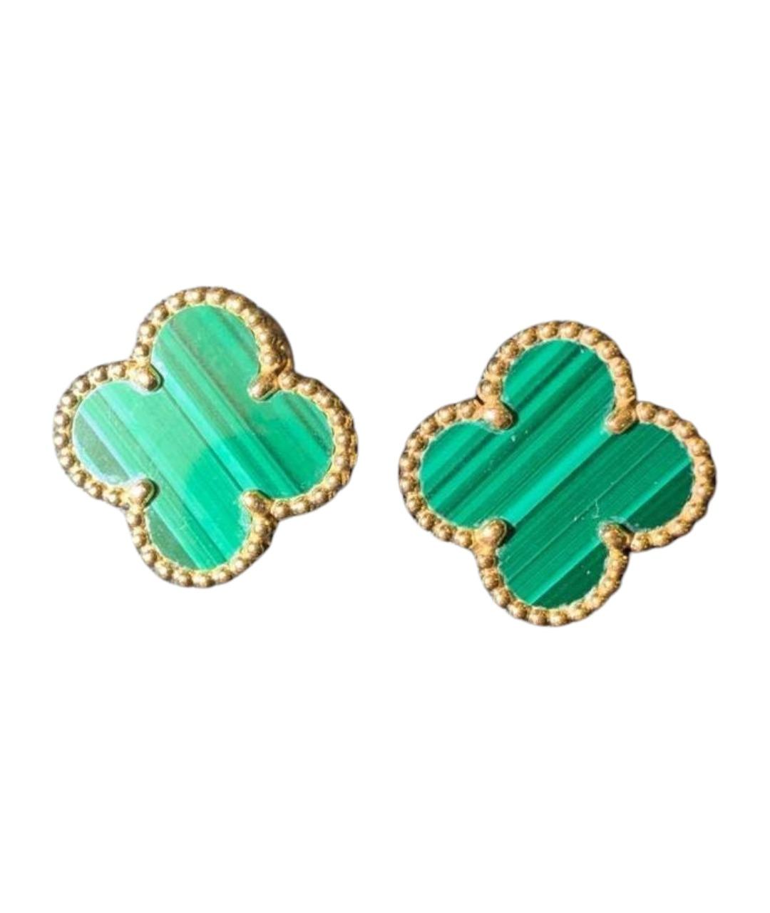VAN CLEEF & ARPELS Зеленые серьги из розового золота, фото 1