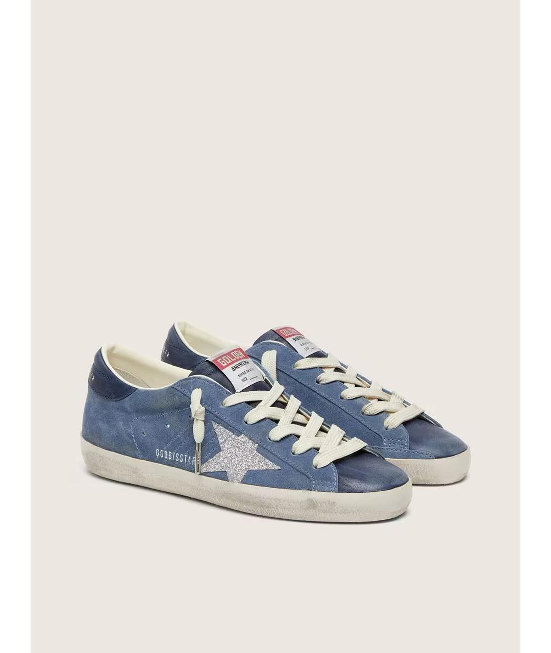 GOLDEN GOOSE DELUXE BRAND Синие кожаные кеды, фото 2