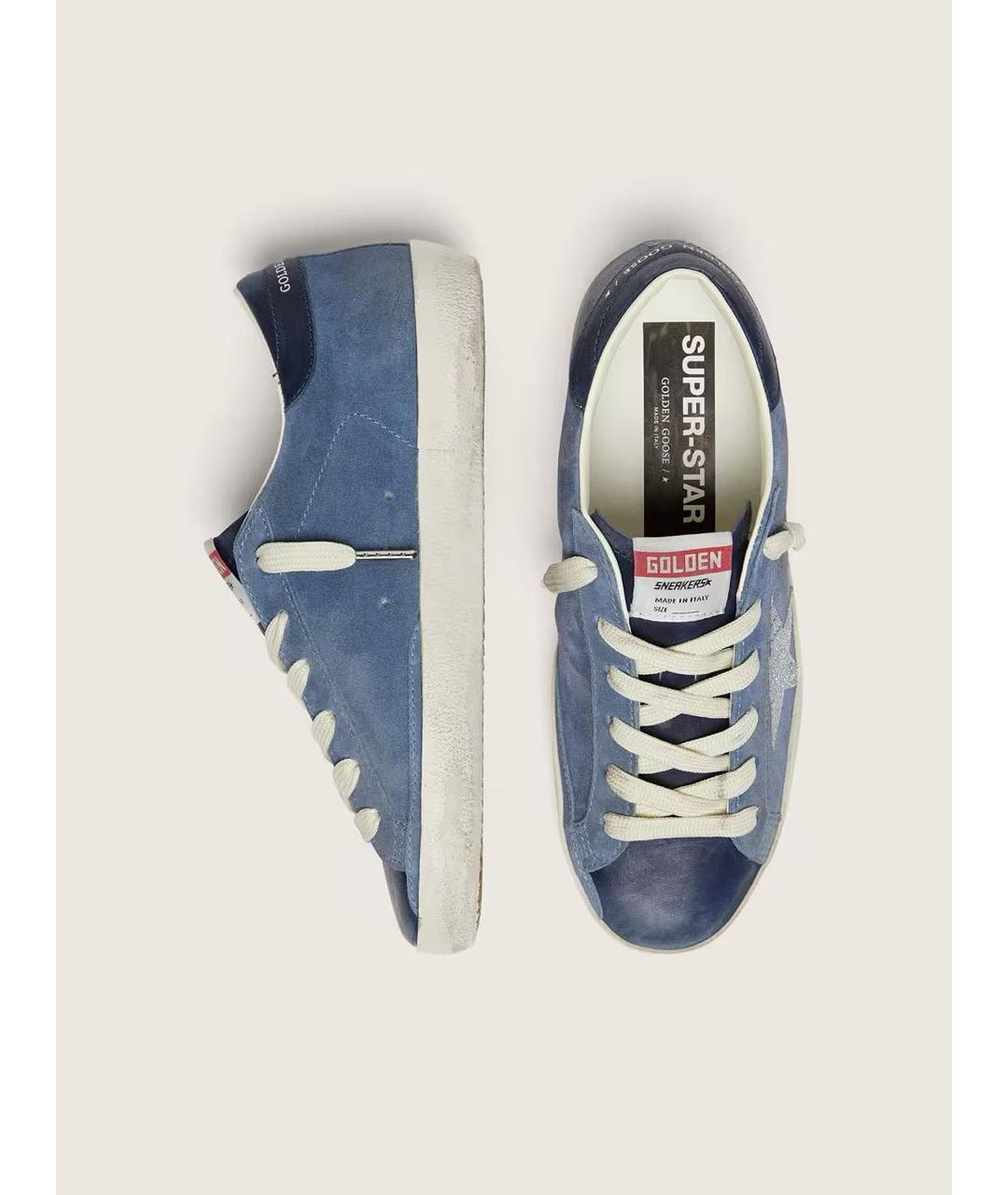 GOLDEN GOOSE DELUXE BRAND Синие кожаные кеды, фото 3