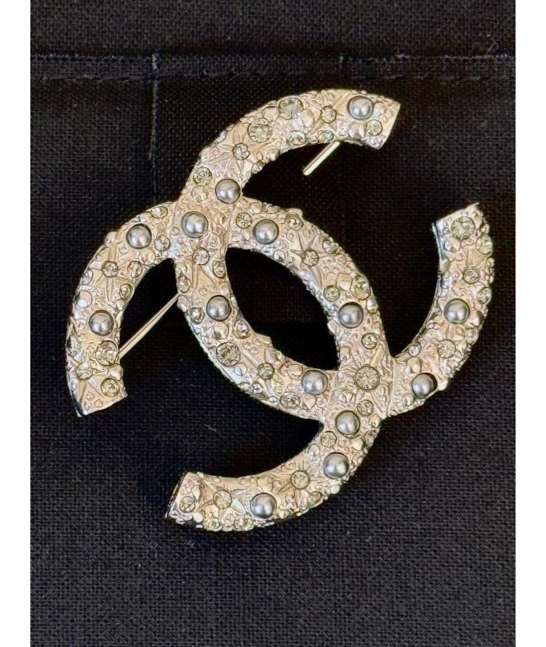 CHANEL Серебряная металлическая булавка / брошь, фото 3