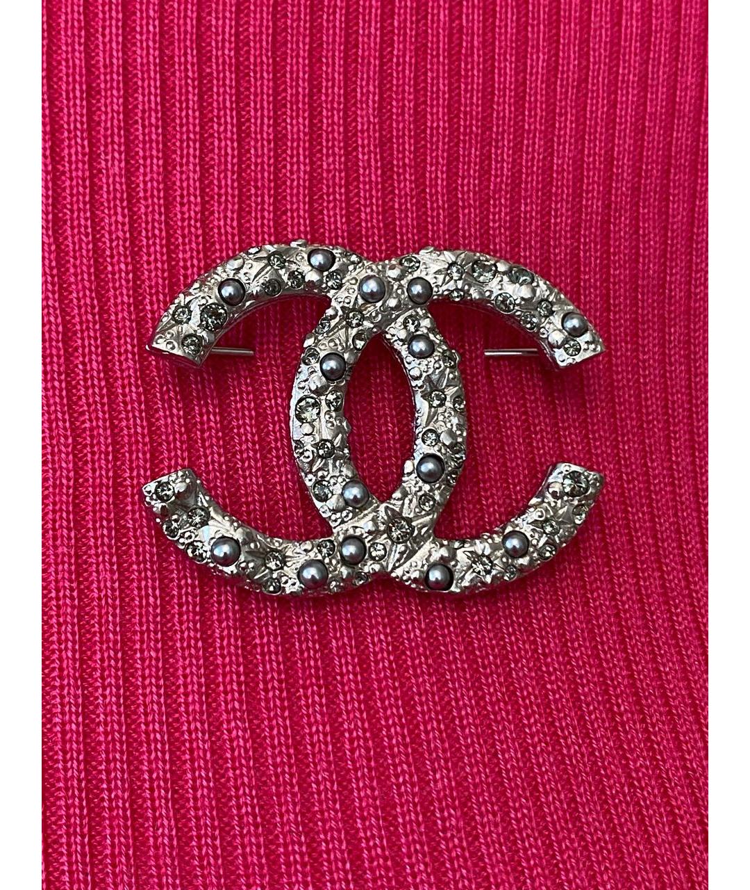 CHANEL Серебряная металлическая булавка / брошь, фото 4