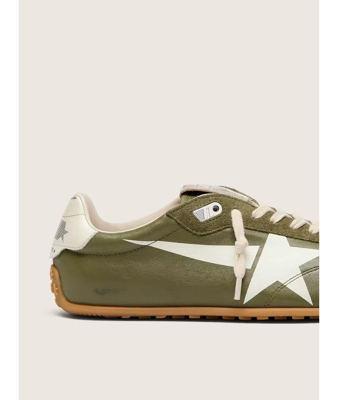 GOLDEN GOOSE DELUXE BRAND Хаки кожаные кеды, фото 4