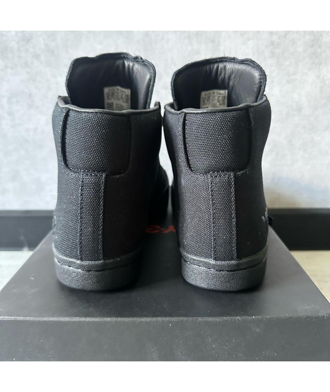 Y-3 Черные текстильные высокие кроссовки / кеды, фото 4