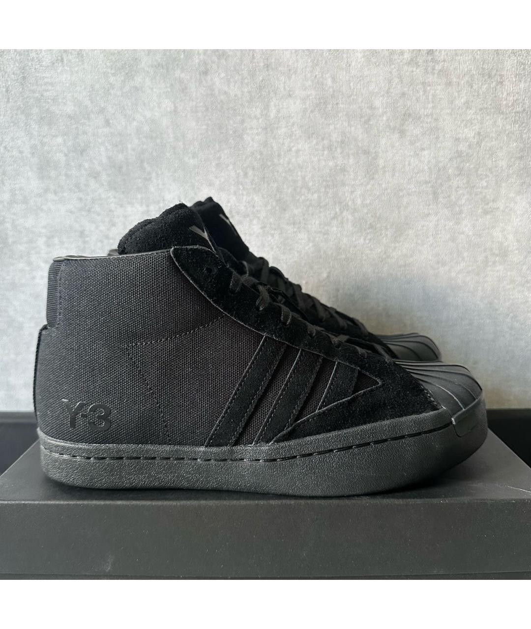 Y-3 Черные текстильные высокие кроссовки / кеды, фото 8